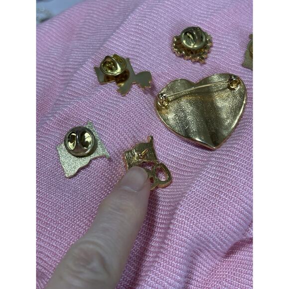 American Flag Lapel Pin Set USA Bling Event Patriotic Red White Blue Heart - Picture 7 of 7